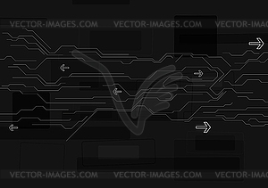 Abstract black technology background - vector image