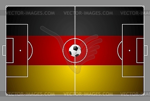 Bright soccer background with ball. German colors - vector clipart