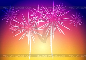 Bright fireworks background - vector clipart