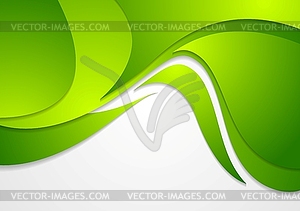 Bright green corporate wavy background - vector image