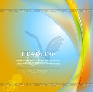 Abstract shiny waves and lens flare - vector image