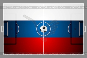 Bright soccer background with ball. Russian colors - vector clipart