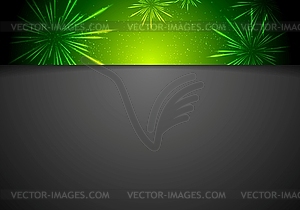 Black background with fireworks on header - vector image