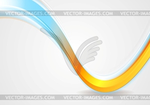 Orange and cyan iridescent wave design - vector clipart