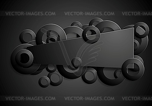 Dark black sticker design with rings - vector clipart