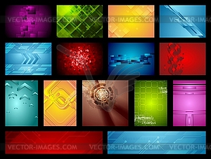 Bright hi-tech backgrounds collection - vector image