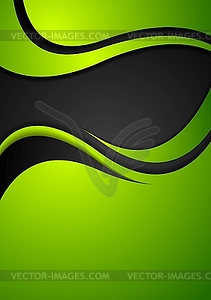 Bright green corporate wavy background - vector image