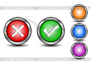 Check mark buttons - vector clipart