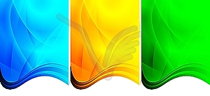 Three wavy backgrounds - vector image