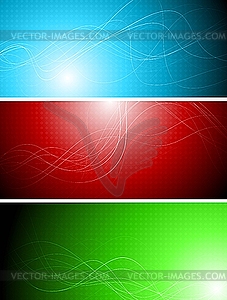 Banners with abstract lines - vector clipart