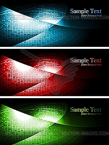 Dark contrast banners - vector image