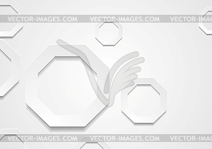 Геометрическая фон с серой бумаге восьмиугольников - векторный клипарт / векторное изображение