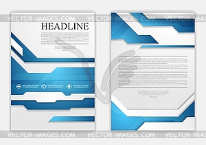 Abstract blue geometric tech flyer design - vector EPS clipart