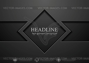 Tech black concept corporate design - vector image