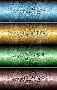 Four technical banners - vector clipart