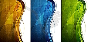 Яркие баннеры хай-тек - векторное графическое изображение