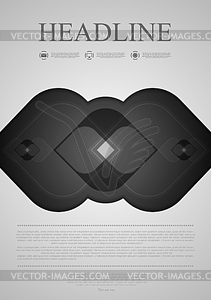 Black and grey abstract flyer design - royalty-free vector image