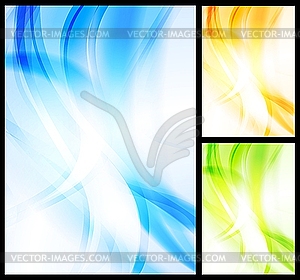 Set of bright wavy backgrounds - vector image