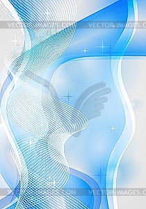 Blue waves background - vector image