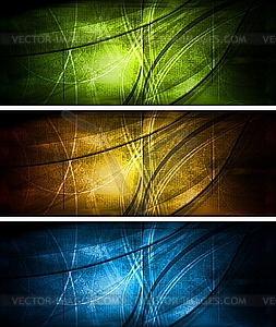 Bright textural banners collection - vector clip art