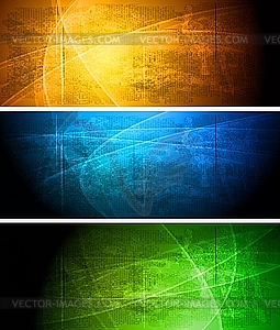 Bright textural banners collection - vector clip art