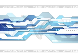 Blue and white tech geometric flyer background - stock vector clipart