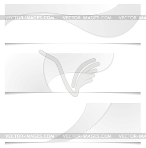 Abstract grey wavy banners - vector image