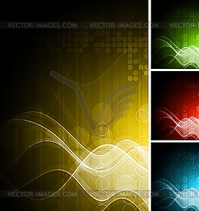Technical wavy backdrops - vector clip art