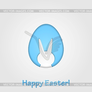 Easter egg and rabbit design - vector image