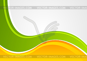 Яркий зеленый и оранжевый волнистой корпоративный фон - векторизованный клипарт