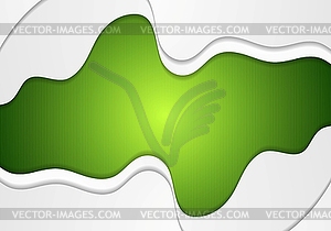 Bright green wavy corporate abstract background - vector clip art