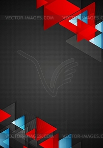 Abstract blue red triangles - color vector clipart