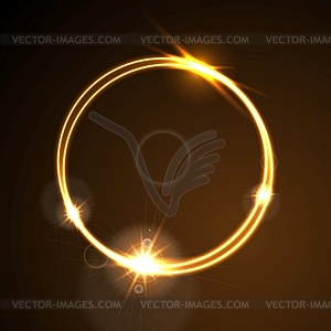 Glow orange neon ring shiny template design - vector clipart