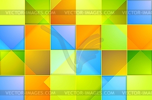 Colorful abstract tech squares background - vector image