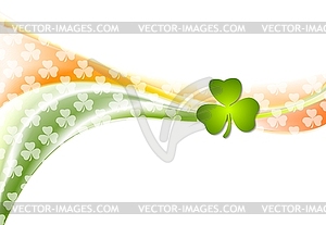 St. Patrick Day wavy background with Irish colors - vector image