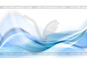 Bright blue smooth waves abstract background - vector clip art