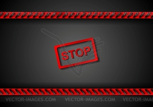 Stop sign and red danger tape design - vector clip art