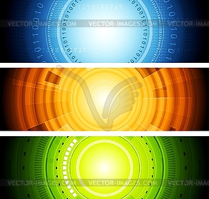 Bright abstract tech banners - vector image