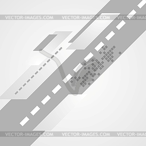 Grey minimal tech abstract background - vector image