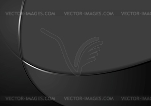 Abstract smooth black wavy background - vector clipart