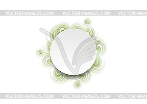 Abstract green spiral shapes and blank circle - vector clipart