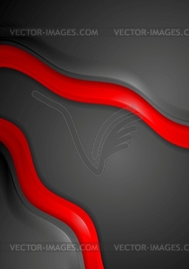 Smooth red and black waves corporate background - vector clipart