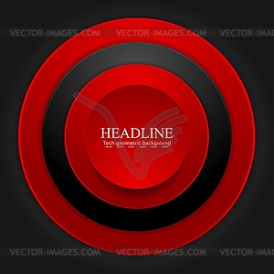 Abstract corporate red black circles design - vector clip art