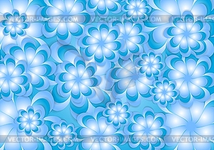 Abstract blue summer flowers background - vector clip art