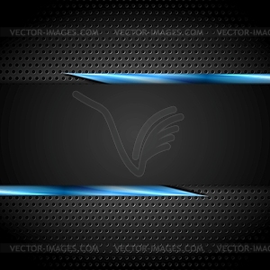 Tech black design with perforated metal texture - vector image