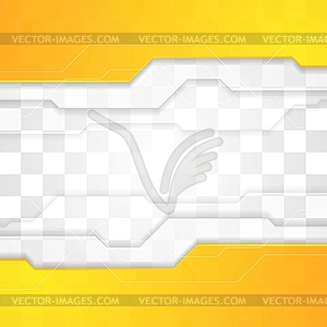 Bright orange tech corporate geometric background - vector image