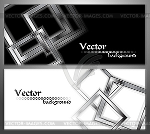 Set of stylish monochrome banners - vector image