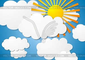 Cloudscape with sun - vector EPS clipart