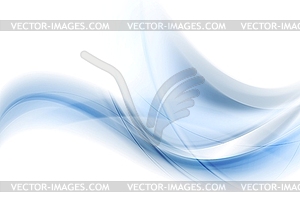 Blue smooth blurred abstract waves - vector image