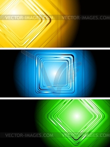 Tech banners - color vector clipart